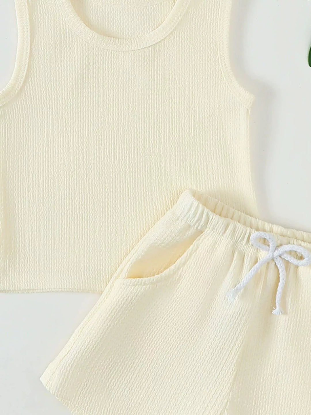 Children's Solid Color Tank and Shorts Set
