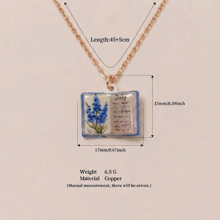 Retro Book Necklace For Women