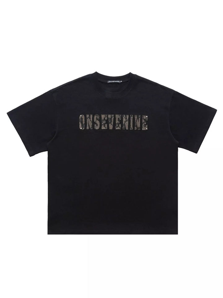 Men's Letter Round Neck Oversized T-Shirt