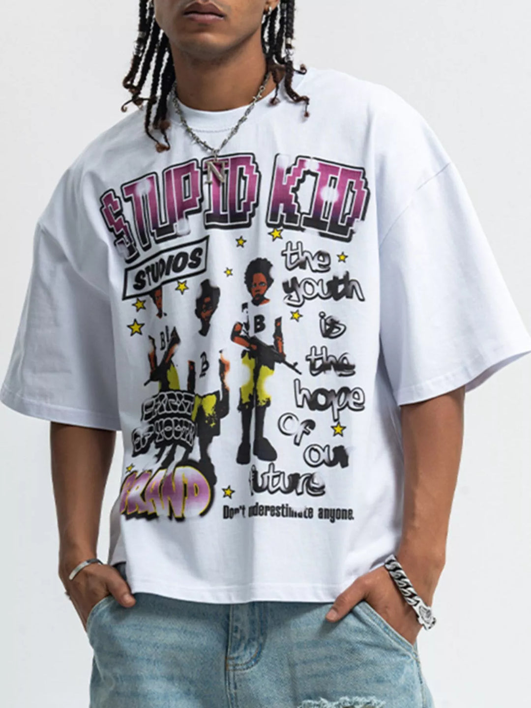 Men's Graphic Round Neck Short Sleeve T-Shirt