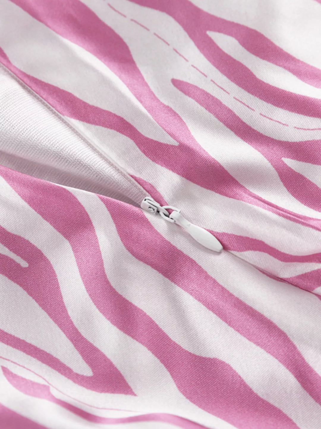 Satin Zebra Print Midi Skirt