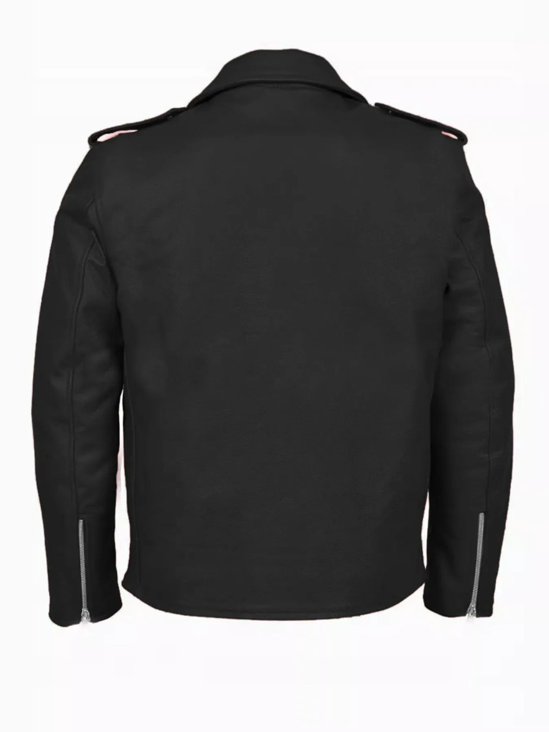 Men's Plus Size Zip Up Leather Motorcycle Jacket