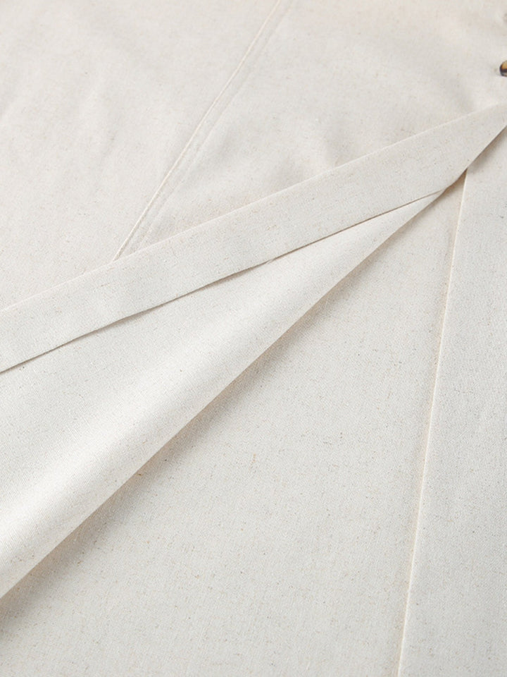 Contrast Trim Button Front Tube Maxi Dress