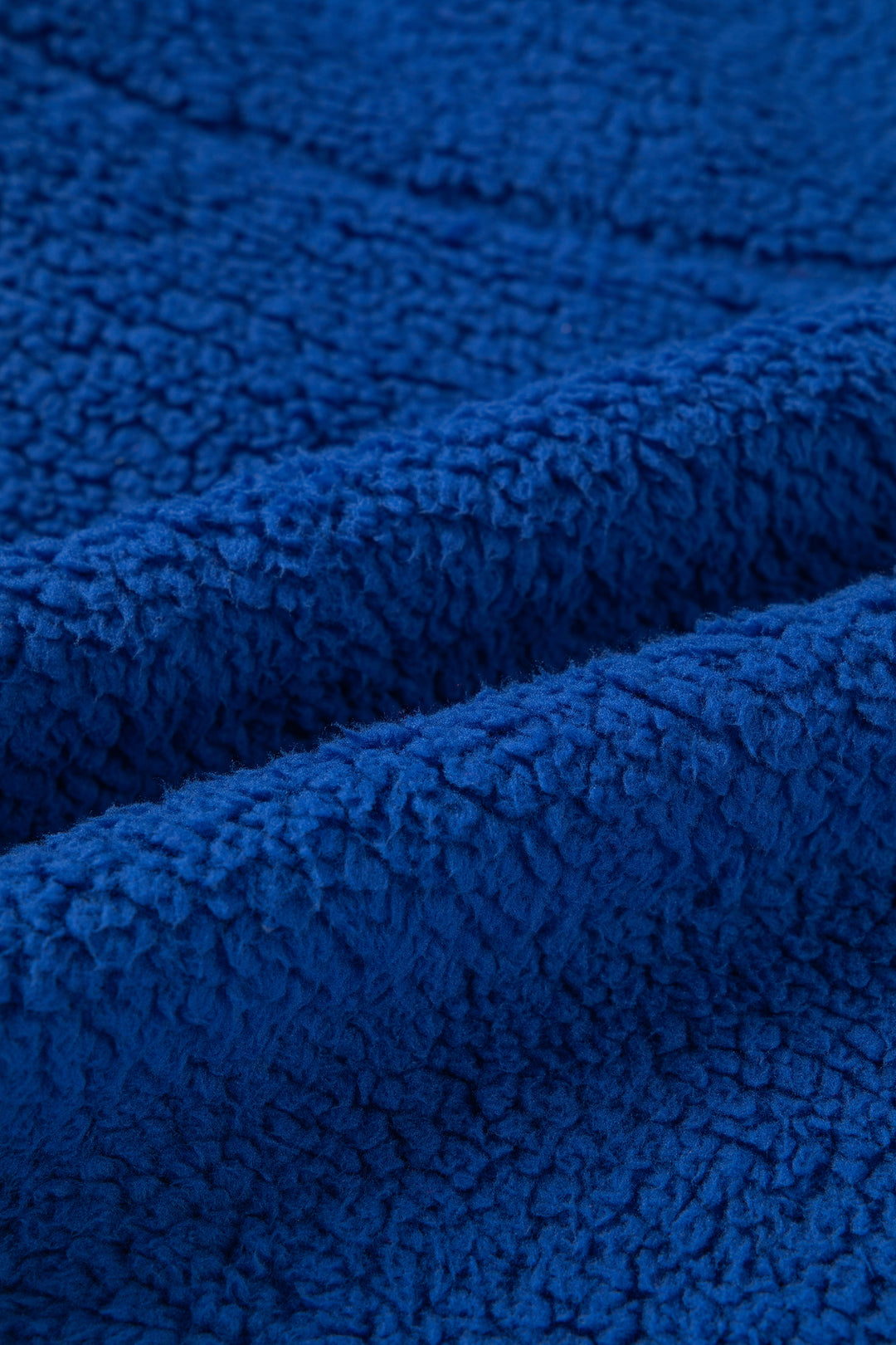 Sky Blue Sherpa Half Zip Contrast Trim Pullover Hoodie