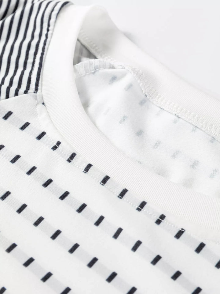 Stripe Raglan Patchwork Long Sleeve Top