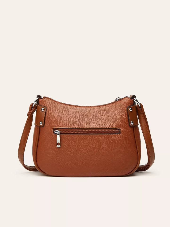 Tassel Decor PU Leather Crossbody Bag
