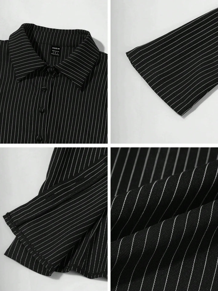 Striped Button Up Long Sleeve Shirt