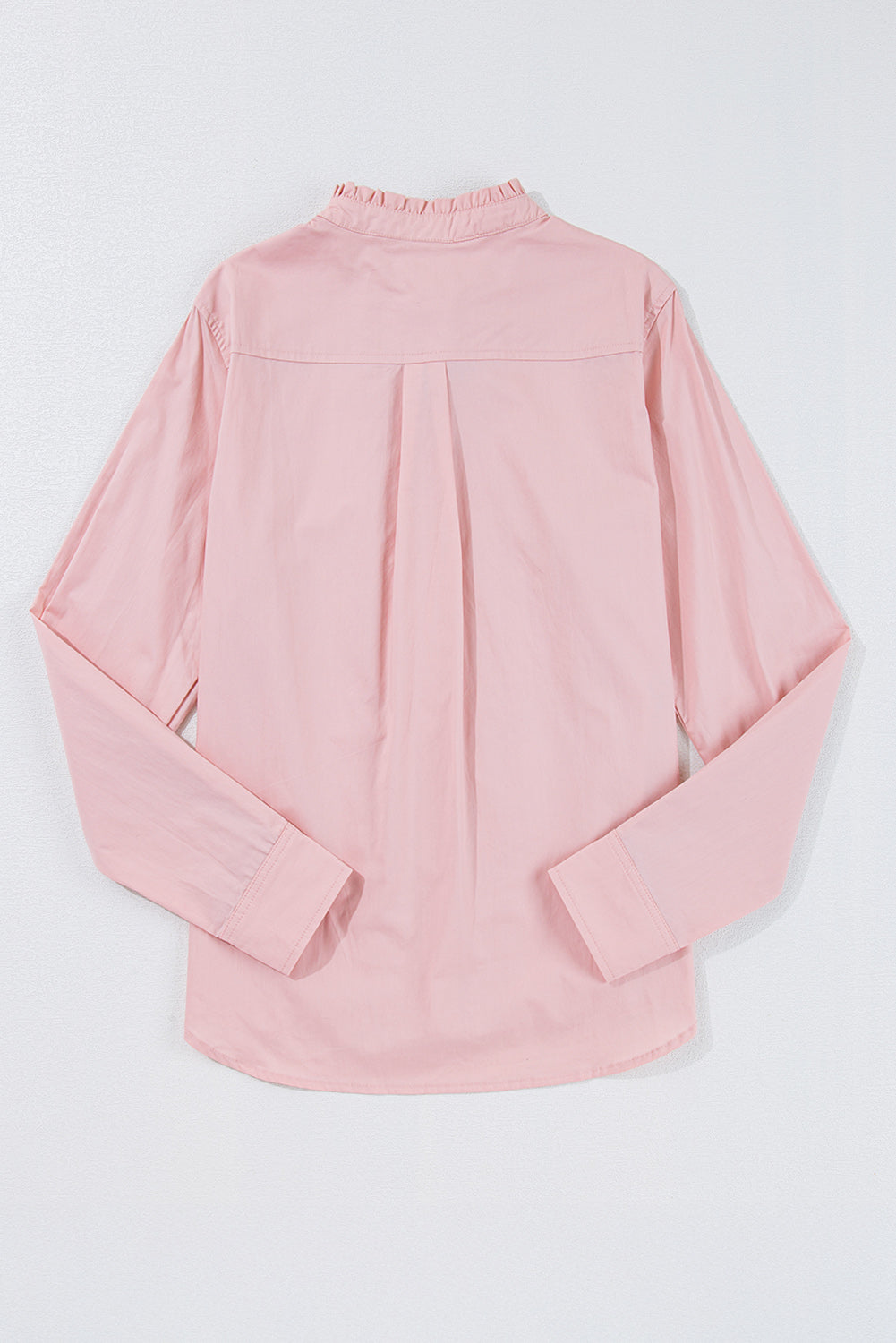 Chemise décontractée ample rose clair à boutons et plis