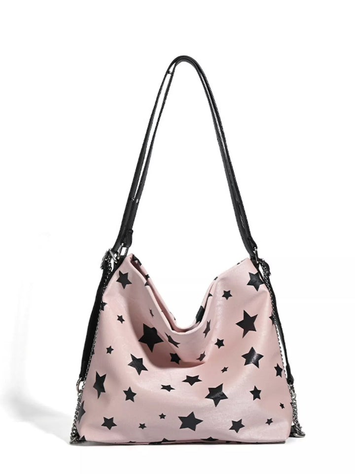 Star Print Chain Shoulder Bag