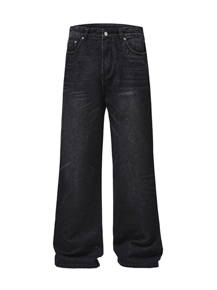 Men's Full Size Wide Leg Washed Baggy Jeans Plus Size