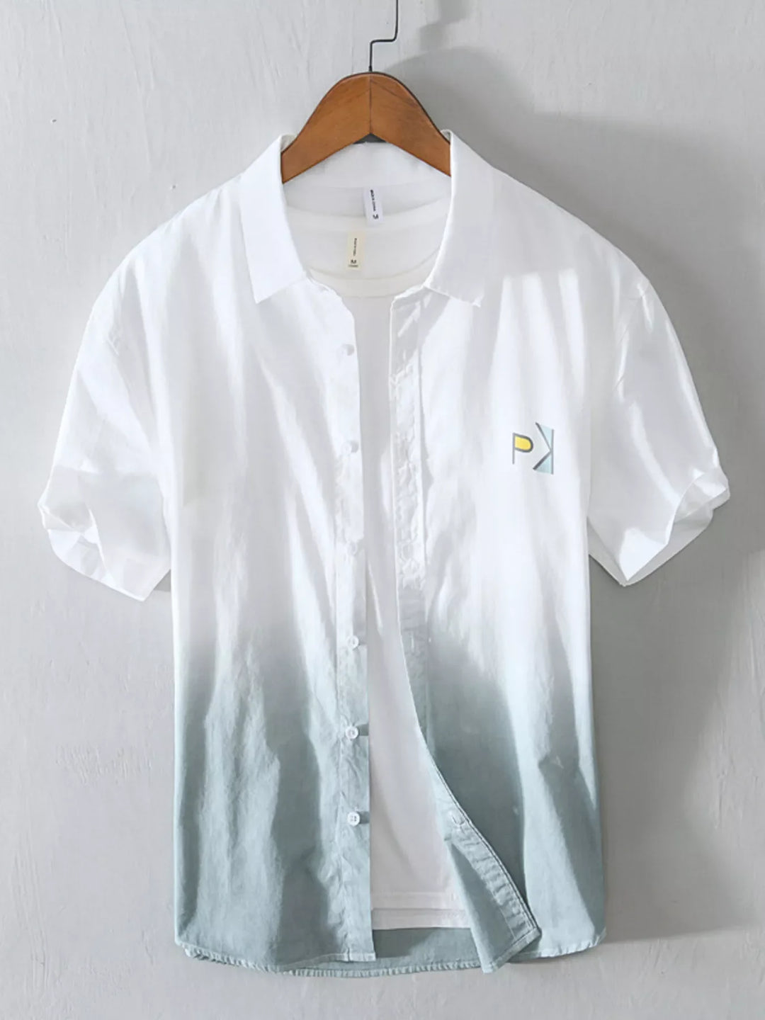 Men's Plus Size Gradient Casual Short Sleeve Shirt