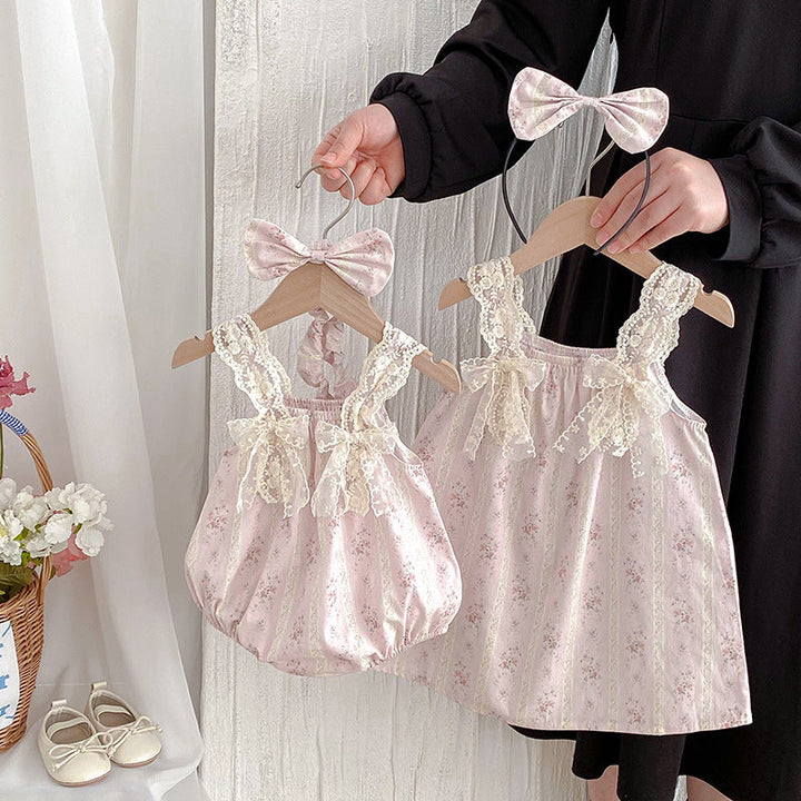 Cute Baby Dress And Vest Sister Outfit