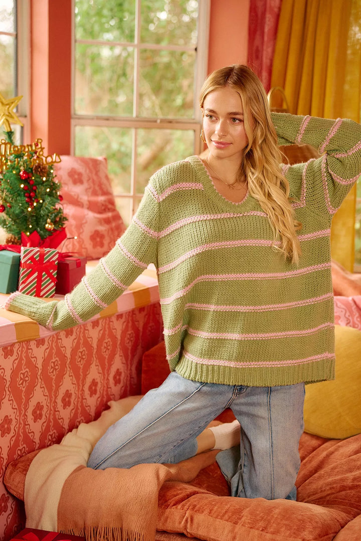 BiBi Striped Long Sleeve Sweater