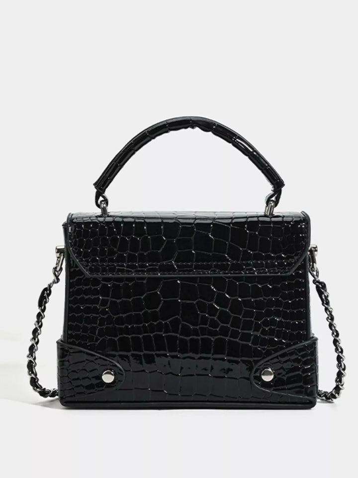 Crocodile Pattern Flap Crossbody Bag
