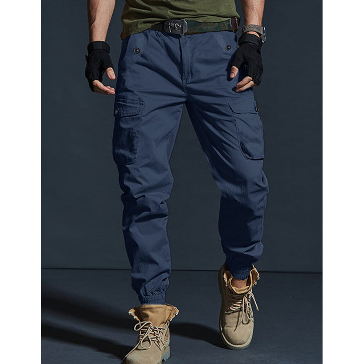 Mens Slim-fit Multi-pocket Work Trousers
