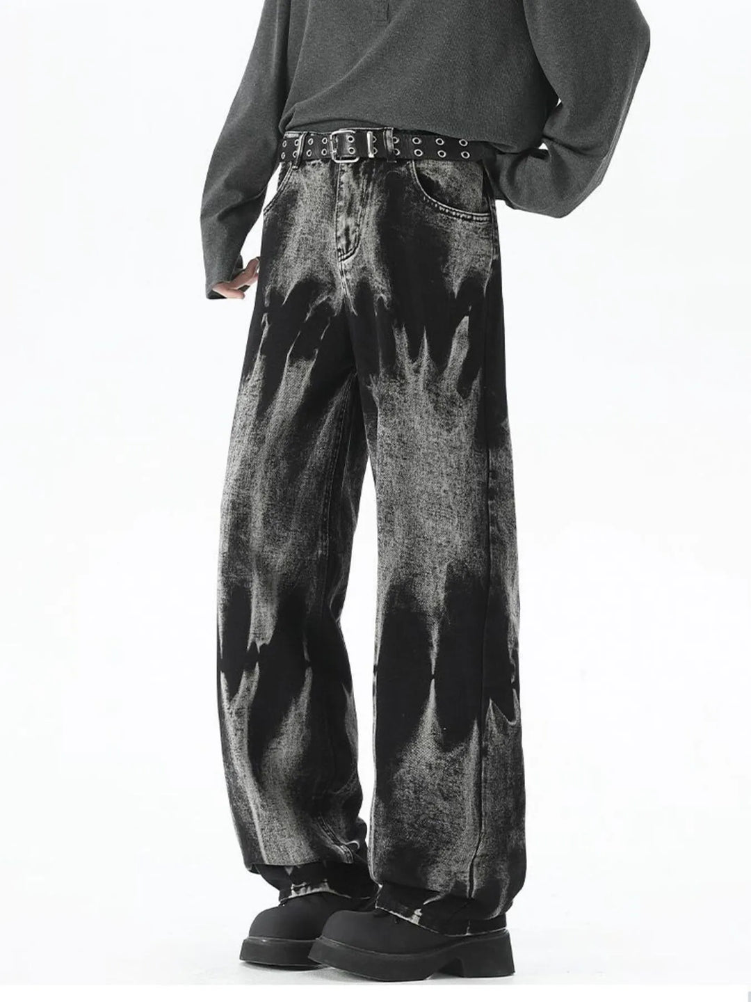 Men's Plus Size Washed Loose Fit Jeans