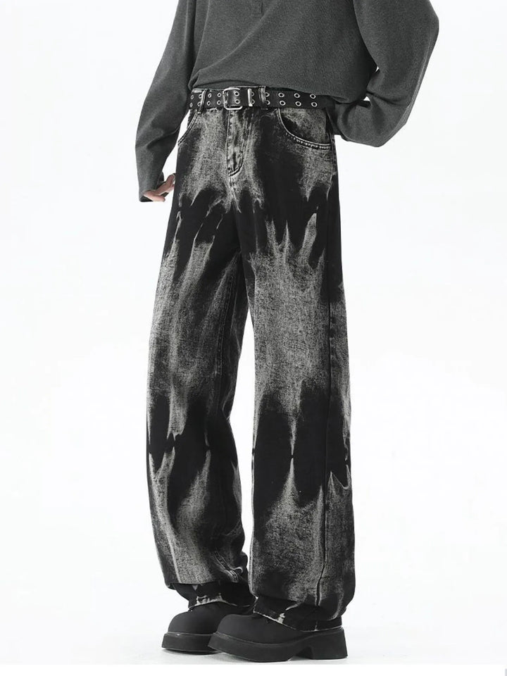Men's Plus Size Washed Loose Fit Jeans