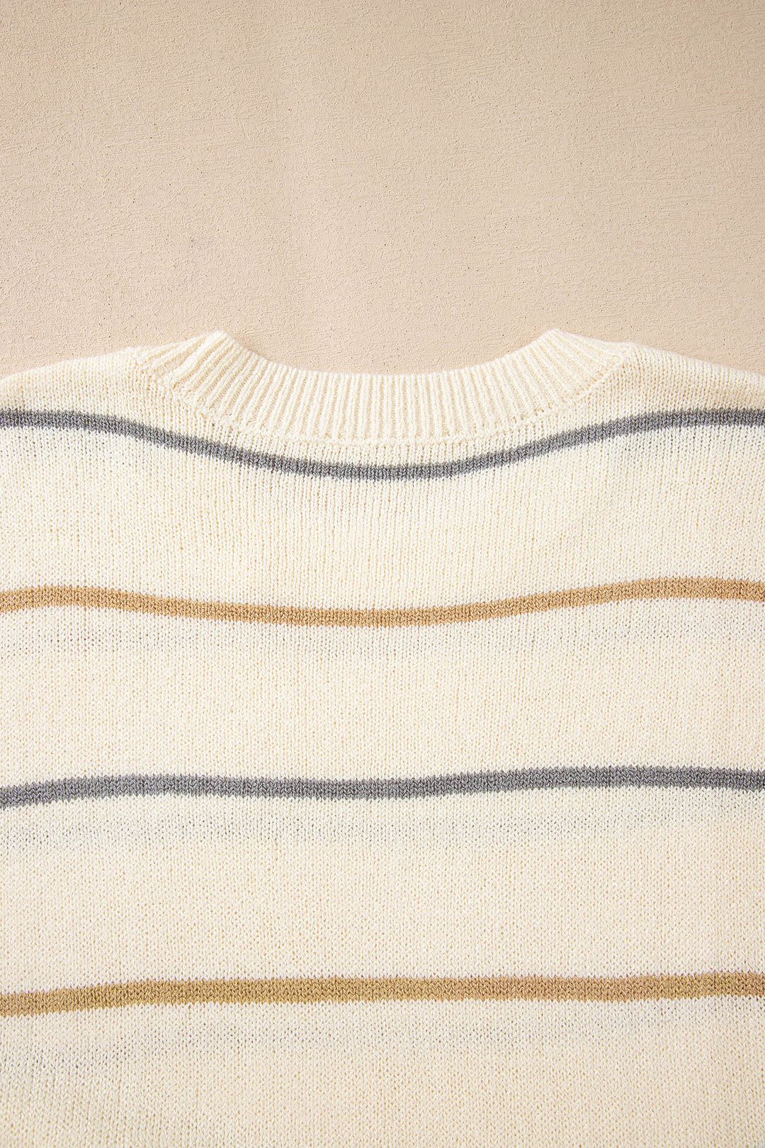 Multicolour Striped Print Drop Shoulder Shift Sweater Mini Dress