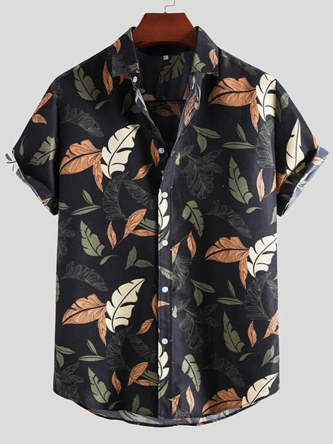 Men's Full Size Printed Button Up Shirt Plus Size