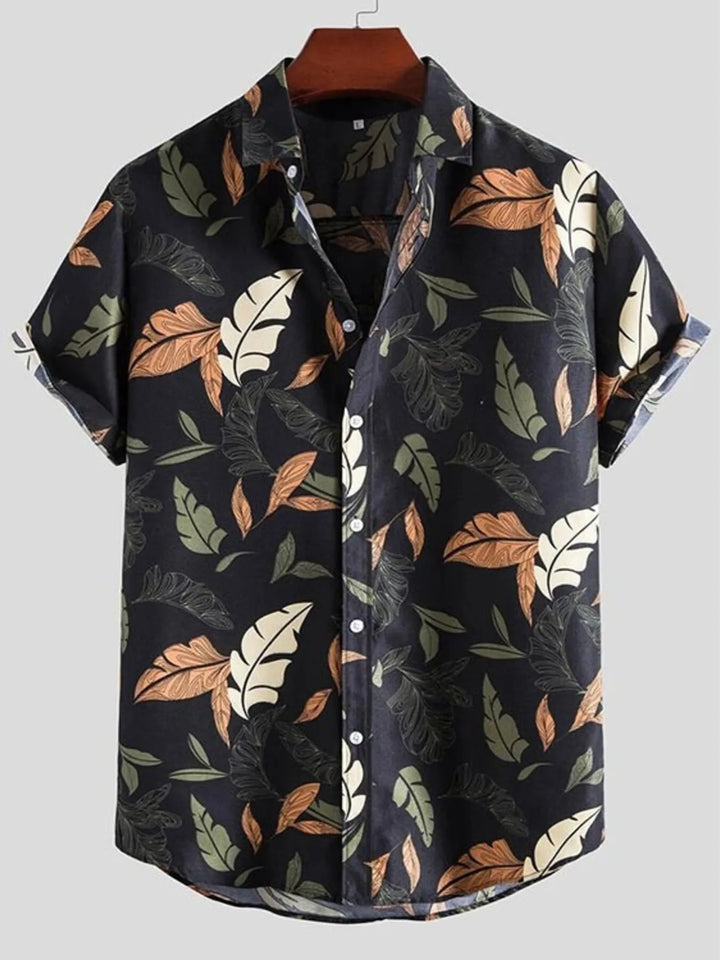 Men's Full Size Printed Button Up Shirt Plus Size
