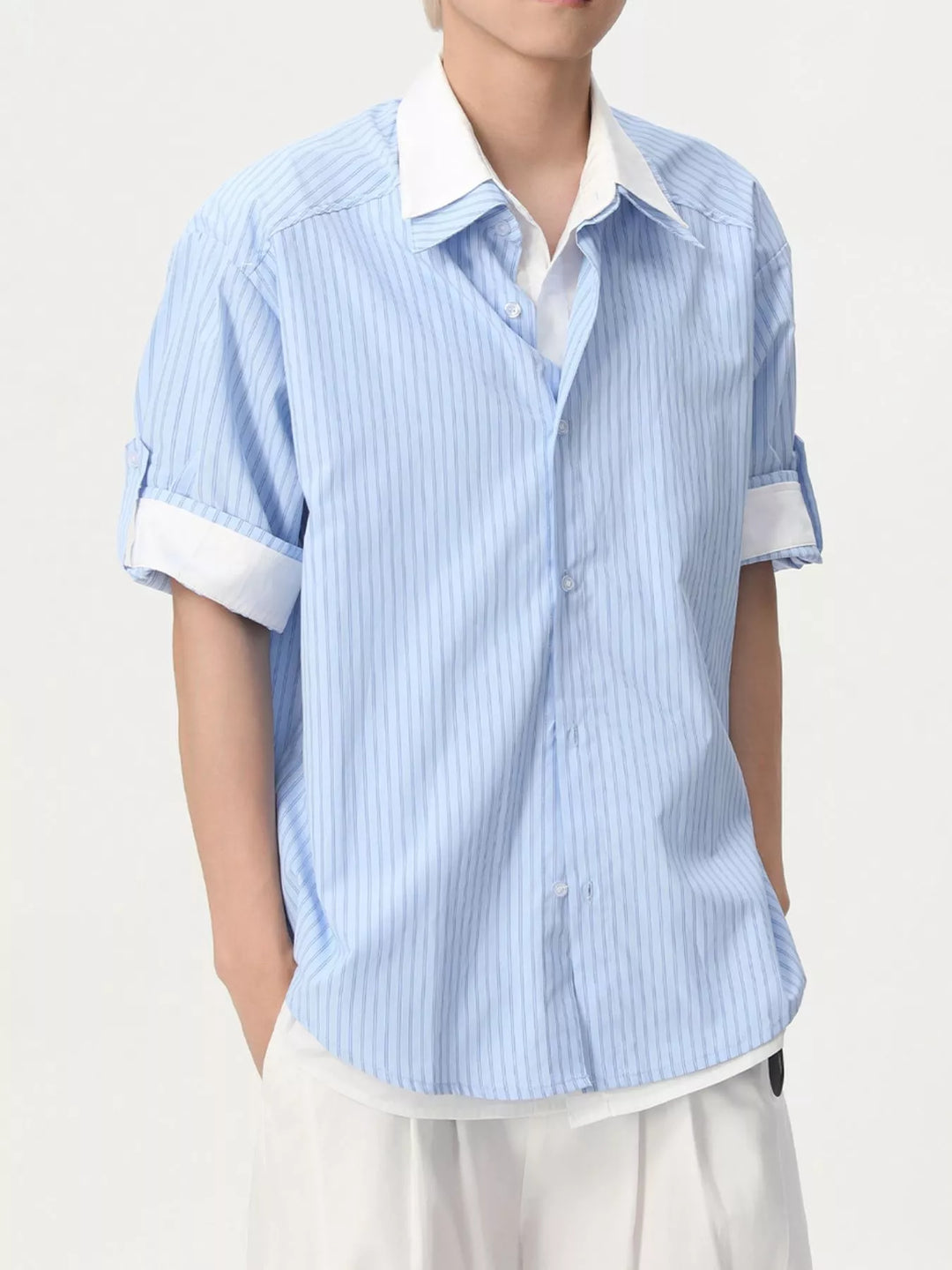 Men's Striped Button Up Shirt