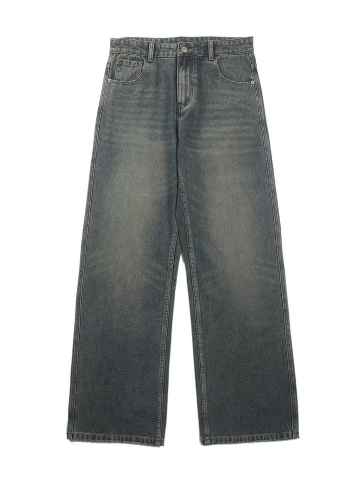 Men's Full Size Wide Leg Washed Jeans Plus Size
