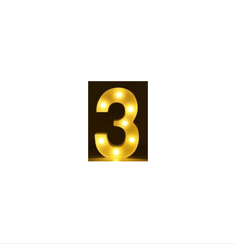 Luminous LED Letter Number Night Light English Alphabet Number Battery Lamp Romantic Wedding Christmas Party Decoration