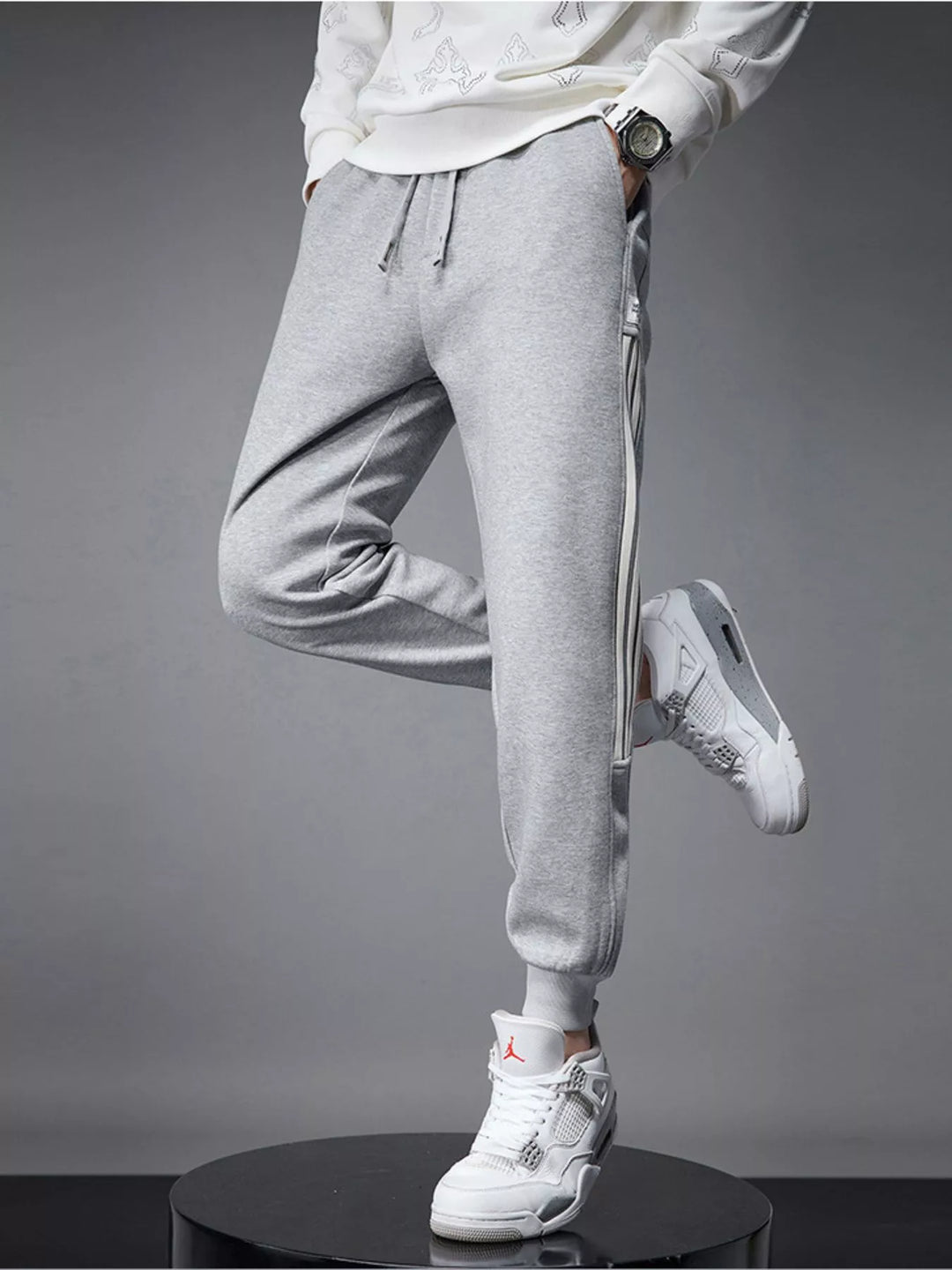 Men's Side Striped Drawstring Joggers