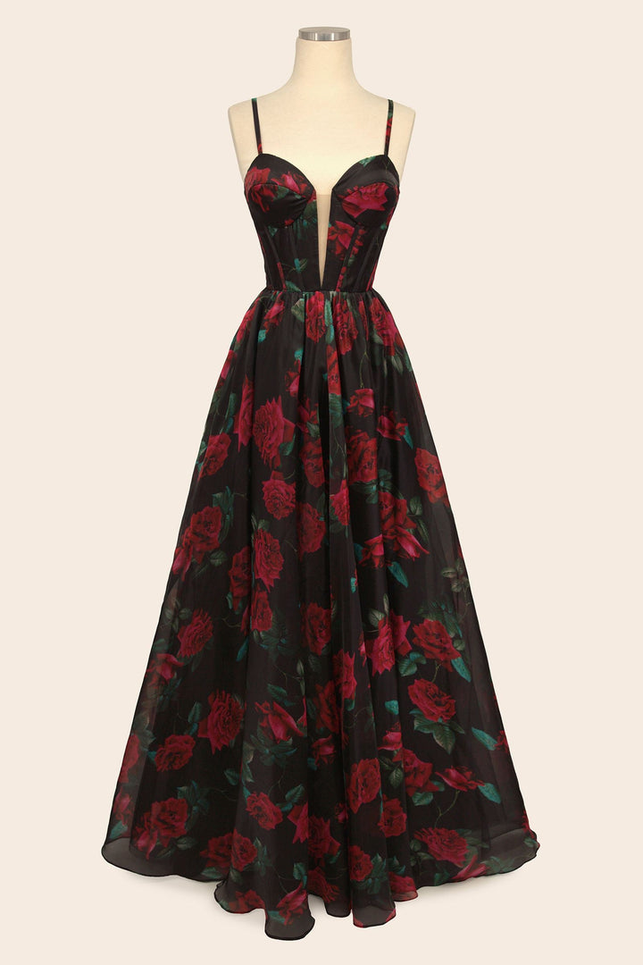 Andrea & Leo A1465 Dress Rose Print Organza Gown