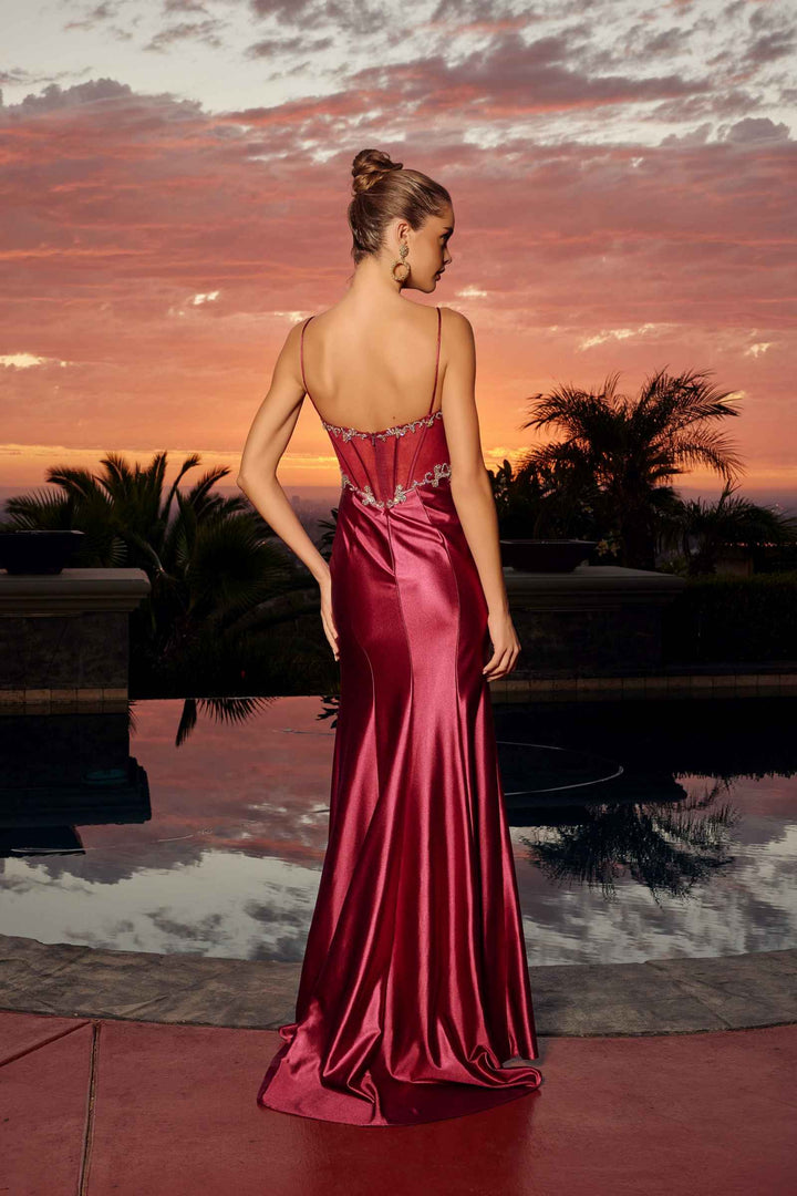 Nox Anabel A1750 Fitted Stretch Satin Formal Evening Prom Gown
