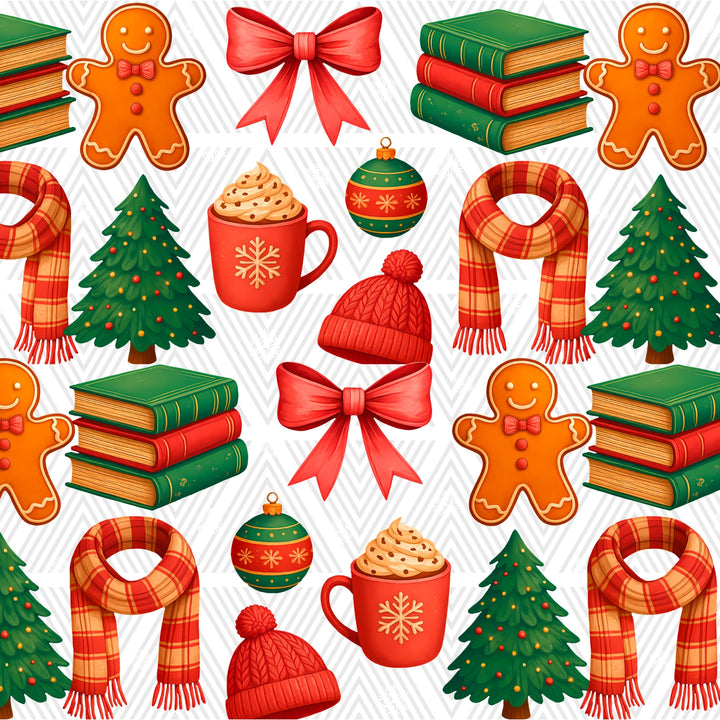 All Booked For Christmas Glass Cup