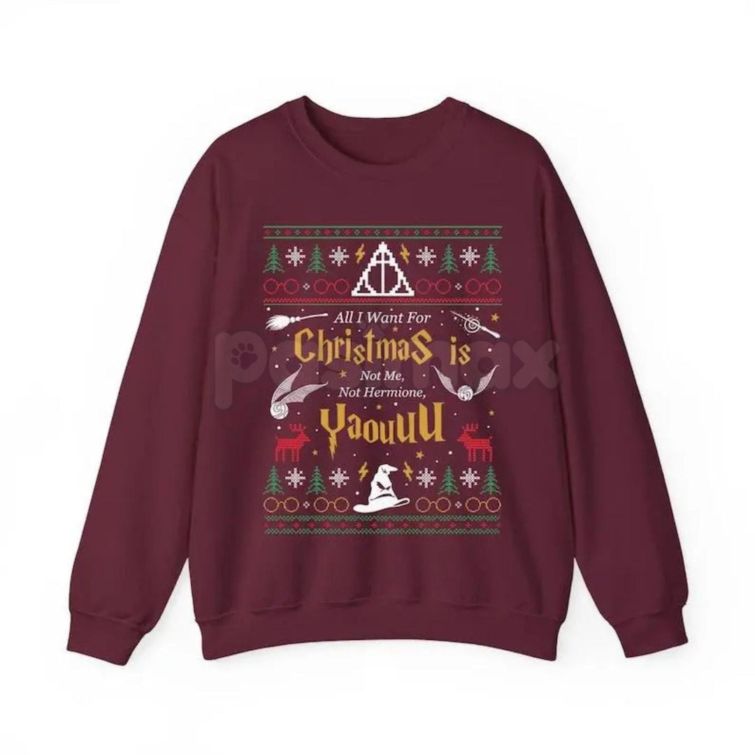 "All I Want for Christmas Is Not Me" Ugly Sweatshirt | Funny Women Xmas Crewneck | Self-Deprecating Holiday Sweater | Ironic Gag Gift