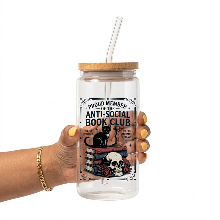 Anti-Social Book Club Glass Cup