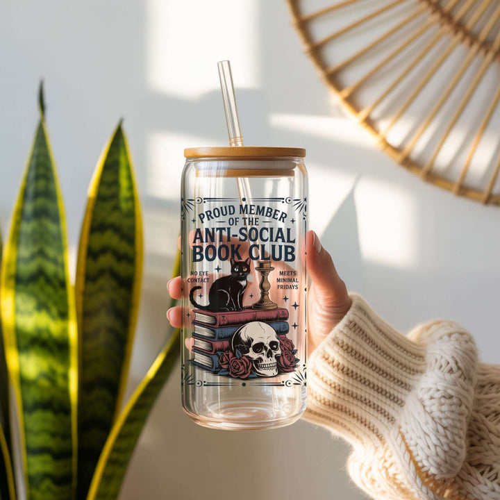 Anti-Social Book Club Glass Cup