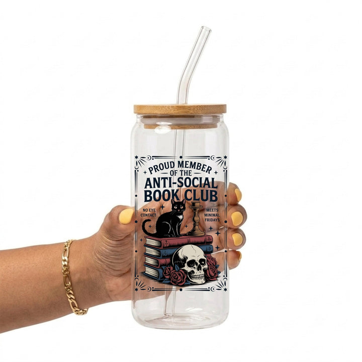 Anti-Social Book Club Glass Cup