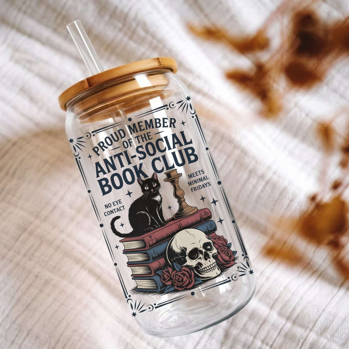 Anti-Social Book Club Glass Cup