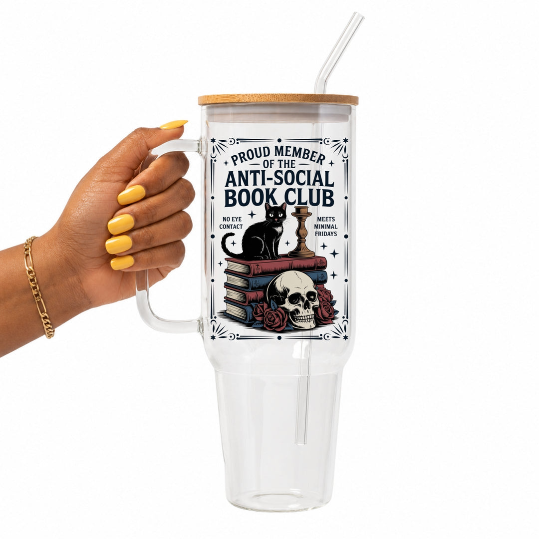 Anti-Social Book Club Glass Cup