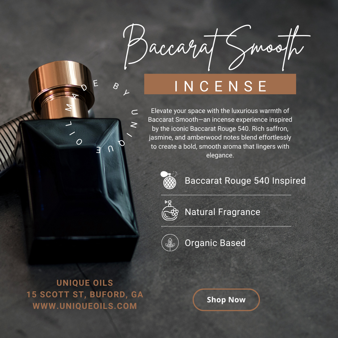 Unique Oils Luxury Incense - Baccarat Smooth (pack of 50)