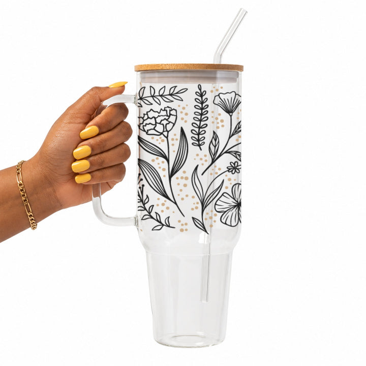 Botanical Wildflower Glass Cup
