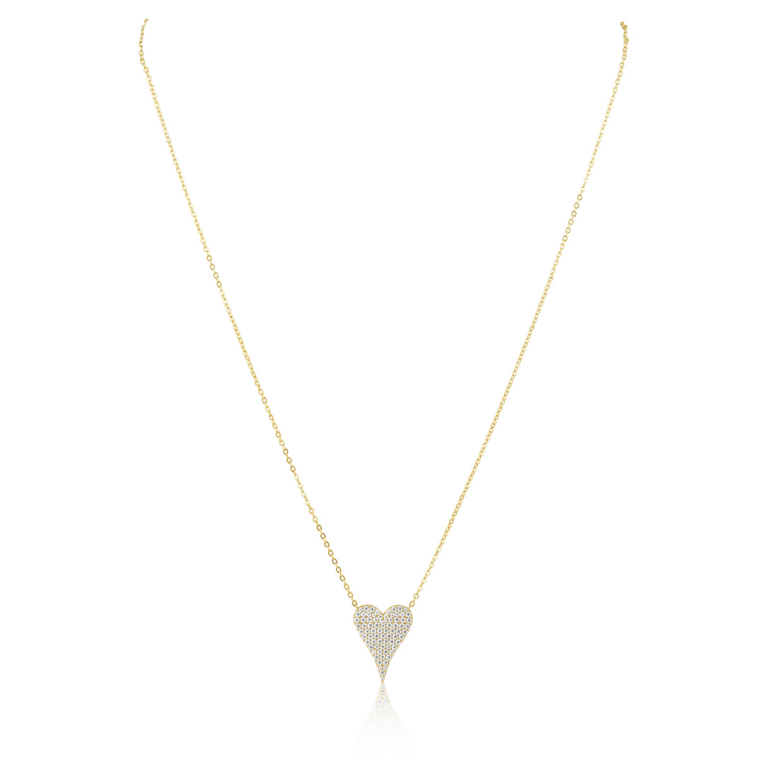 Sara Pave Heart Necklace