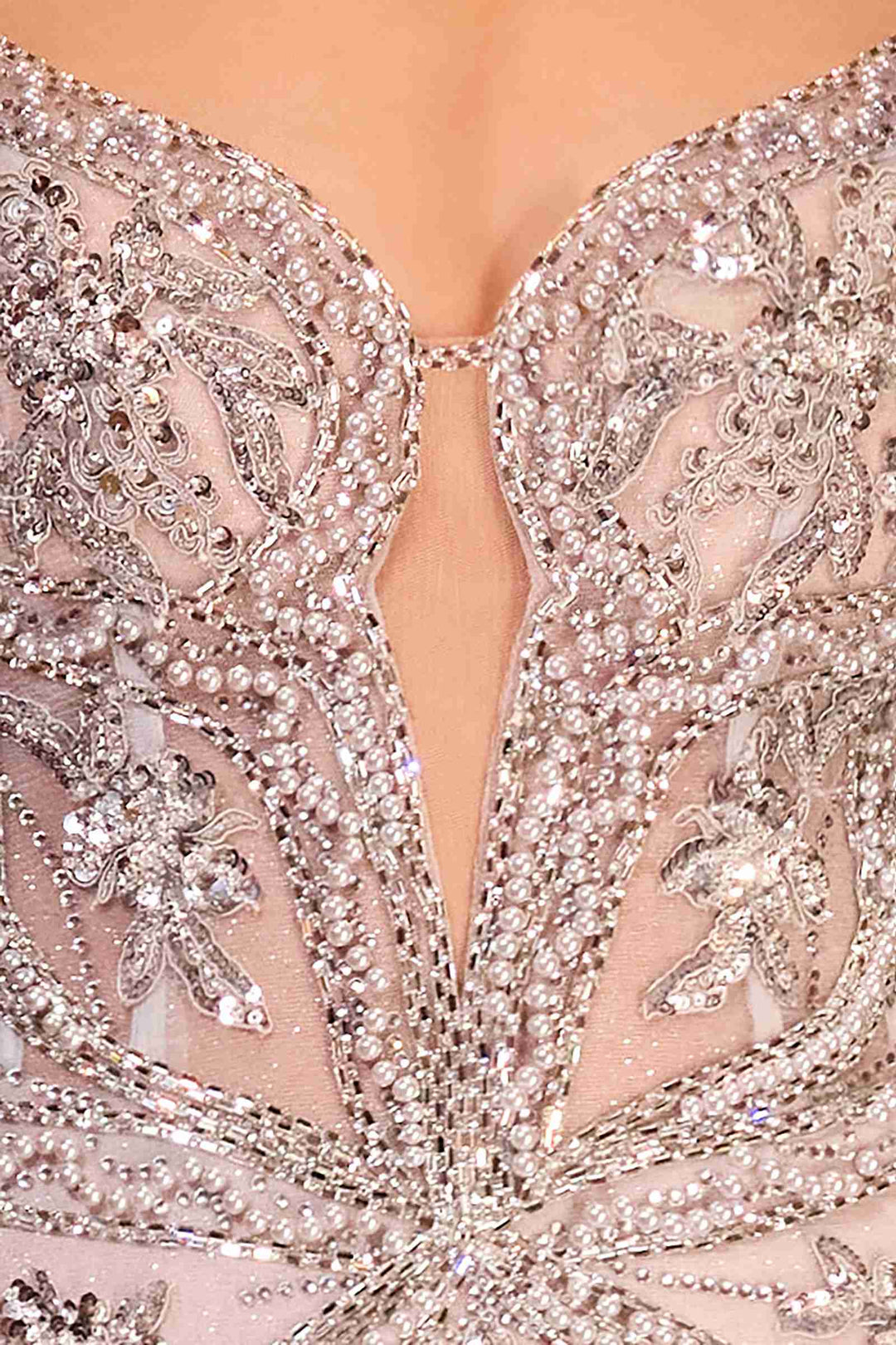 Ladivine CC0240 Dress Pearl Embellished Fit & Flare Gown