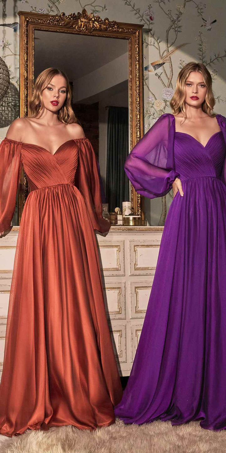 Cinderella Divine CD243 Long Sleeve A-Line Dress