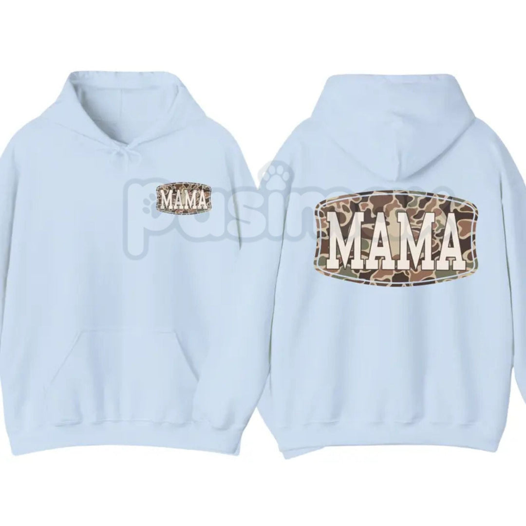 Camo Mama 2-Sided Hoodie – Rugged Outdoor Mom Pullover, Hunting & Country Aesthetic Streetwear, Double-Sided Graphic Sweatshirt