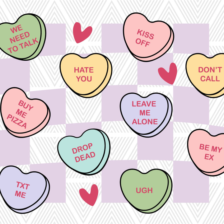 Candy Hearts Glass Cup