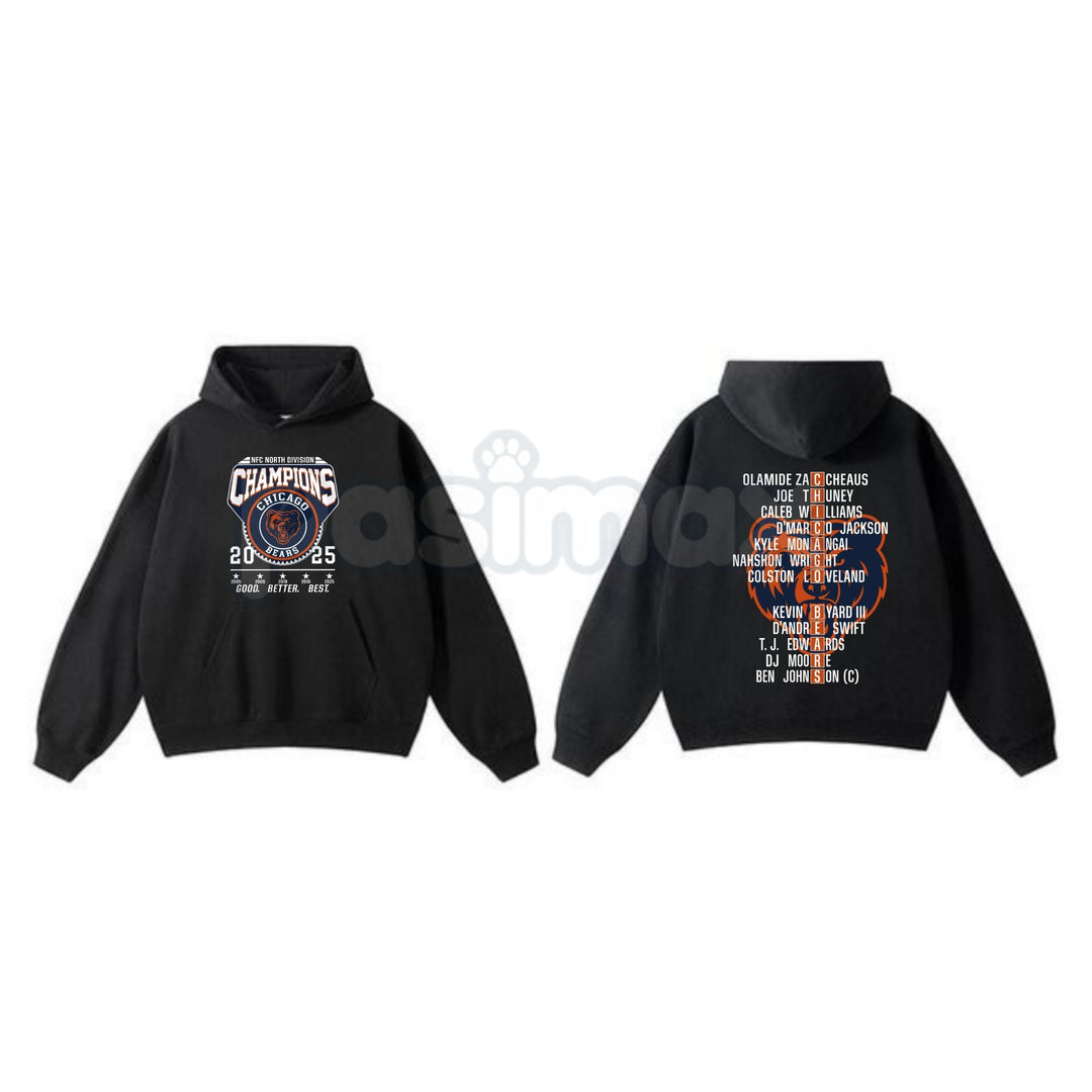 Chicago Bears NFC Champions Vintage Hoodie – Monsters of the Midway Tribute, Retro Football Streetwear, Unisex Pullover