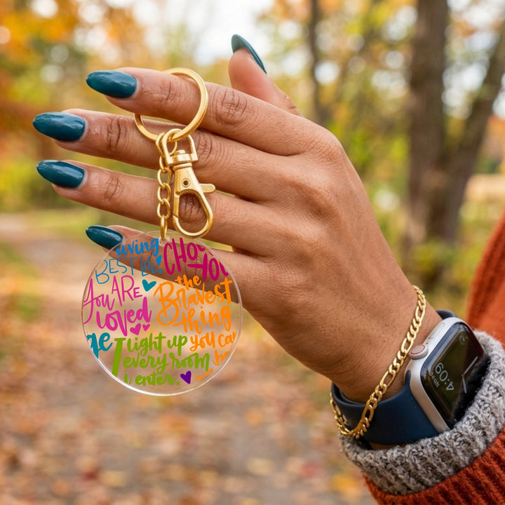 Choose You Acrylic Keychain with Charm