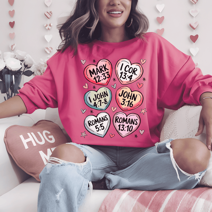 Christian Valentine Conversation Hearts Sweatshirt