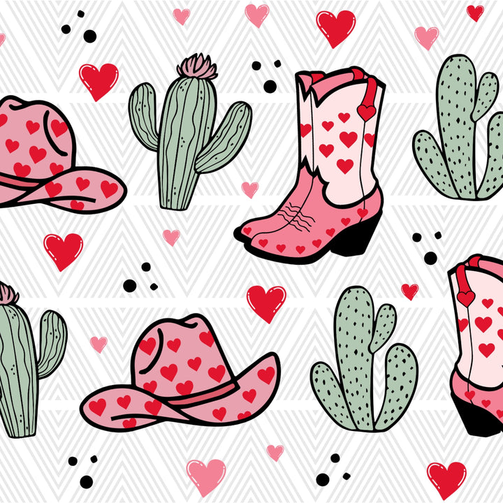 Cowgirl Valentines Glass Cup