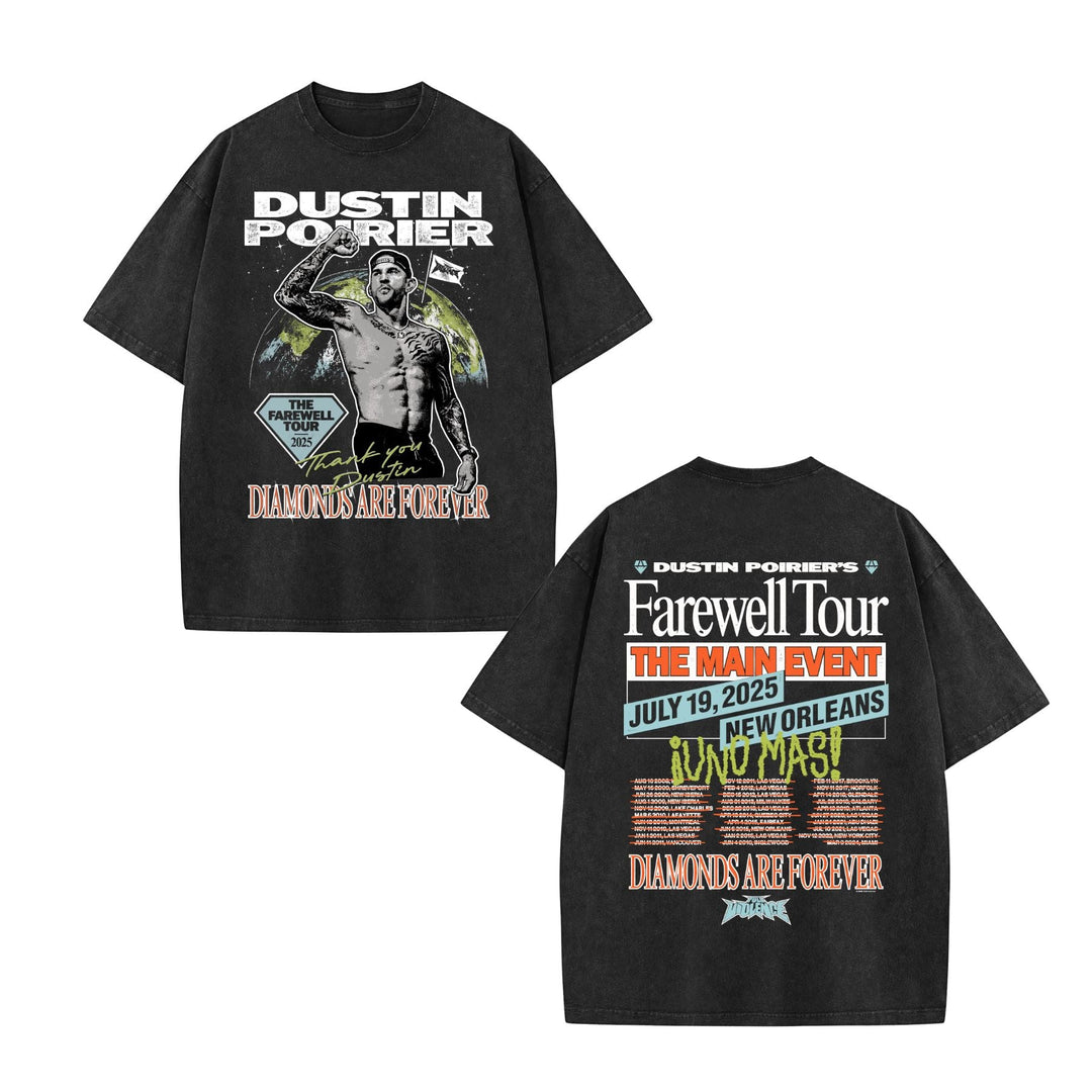 Dustin Poirier The Farewell Tour T-Shirt – Vintage Washed Cotton, UFC Tribute Tee