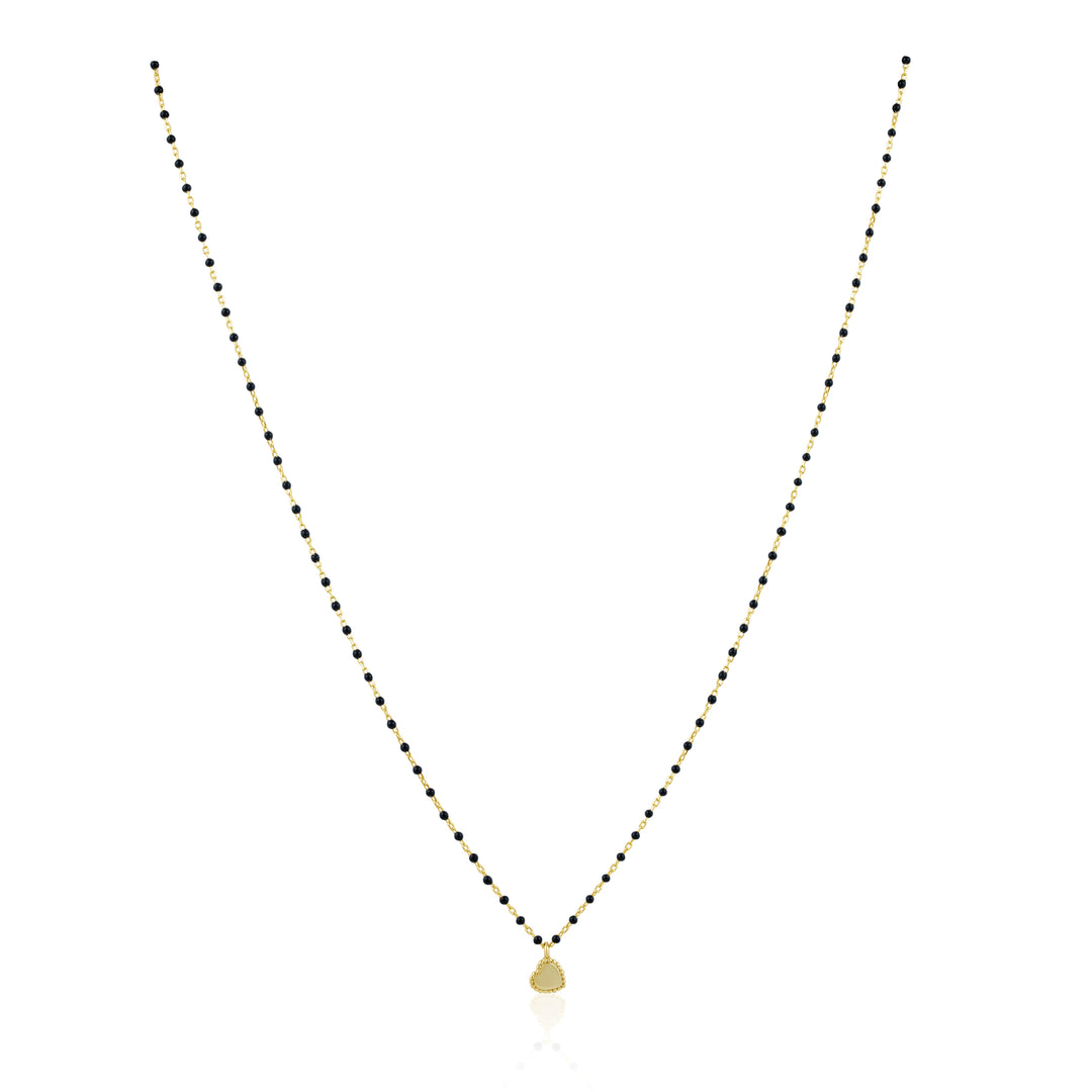 Elsa Mini Heart Necklace Black